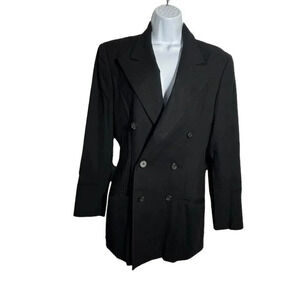 RALPH LAUREN 1970's Vintage Navy Blue Wool Cashmere Womens Blazer Jacket size 8